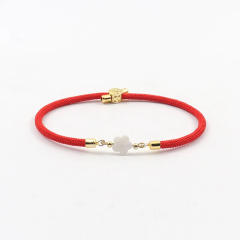 Natural freshwater shell love star five-leaf flower accessories Milan line bracelet