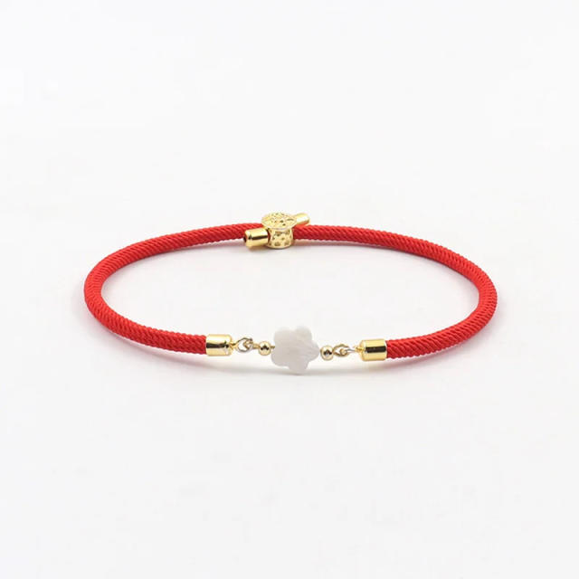 Natural freshwater shell love star five-leaf flower accessories Milan line bracelet