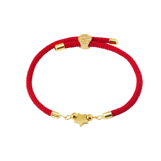 Colorful stainless steel love star five-leaf flower accessories Milan line bracelet