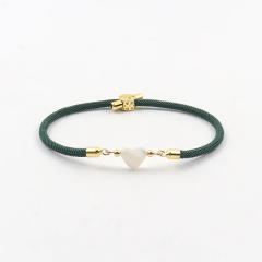Natural freshwater shell love star five-leaf flower accessories Milan line bracelet