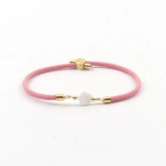 Natural freshwater shell love star five-leaf flower accessories Milan line bracelet