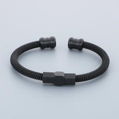 Stainless Steel Advanced Sense Steel Wire Cable Bangle Bracelet Engraving DIY Jewelry