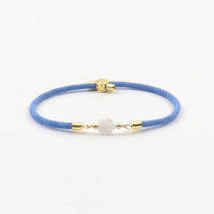 Natural freshwater shell love star five-leaf flower accessories Milan line bracelet