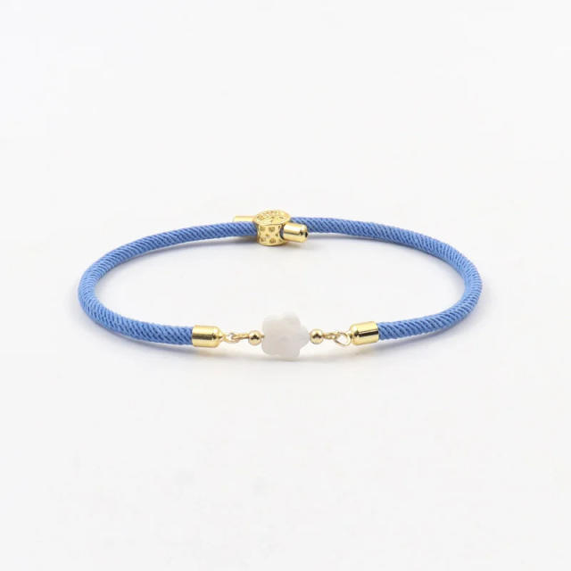 Natural freshwater shell love star five-leaf flower accessories Milan line bracelet