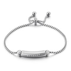 Fashion Diamond Long bar Bracelet Zircon Geometric stainless steel Bracelet