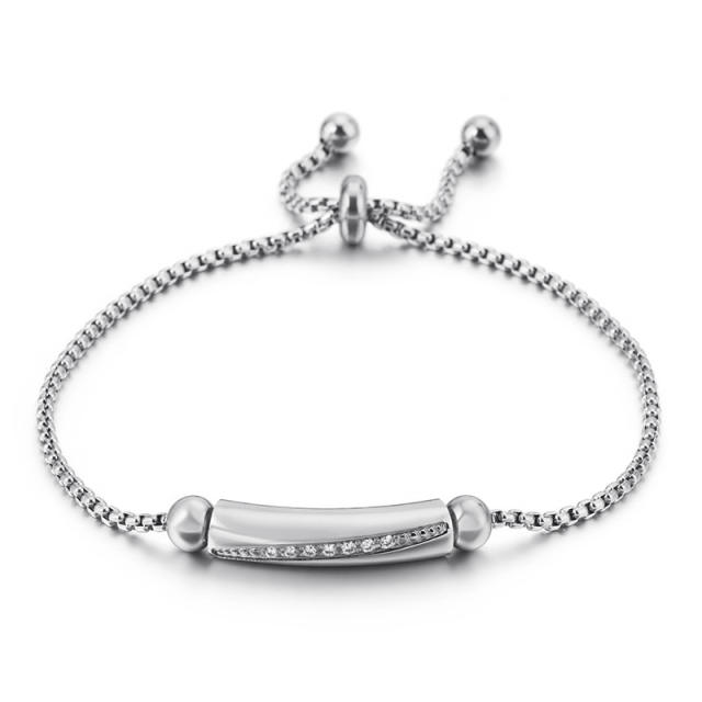 Fashion Diamond Long bar Bracelet Zircon Geometric stainless steel Bracelet
