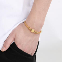 Stainless Steel Advanced Sense Steel Wire Cable Bangle Bracelet Engraving DIY Jewelry
