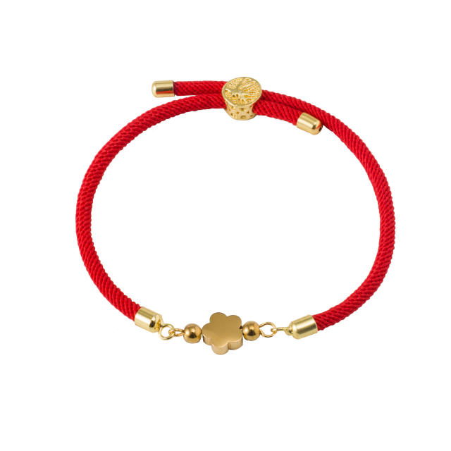 Colorful stainless steel love star five-leaf flower accessories Milan line bracelet