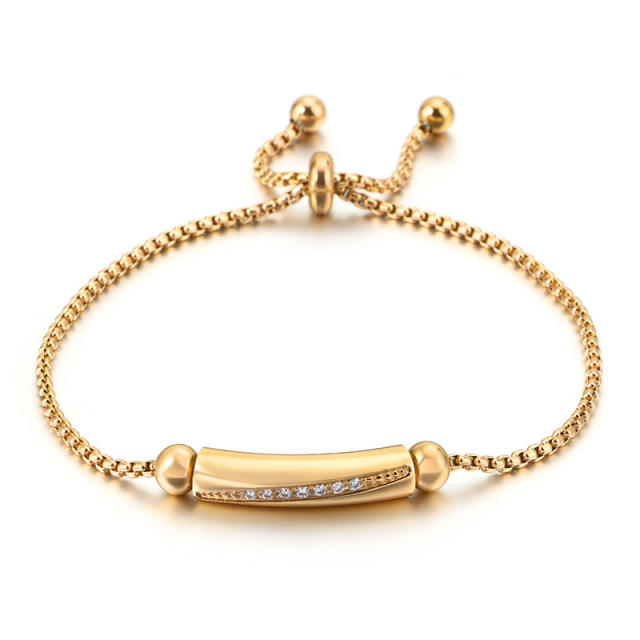 Fashion Diamond Long bar Bracelet Zircon Geometric stainless steel Bracelet