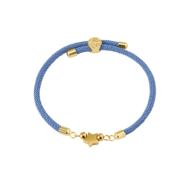 Colorful stainless steel love star five-leaf flower accessories Milan line bracelet