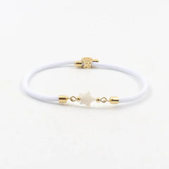 Natural freshwater shell love star five-leaf flower accessories Milan line bracelet