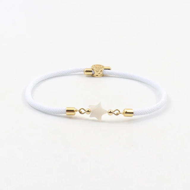 Natural freshwater shell love star five-leaf flower accessories Milan line bracelet