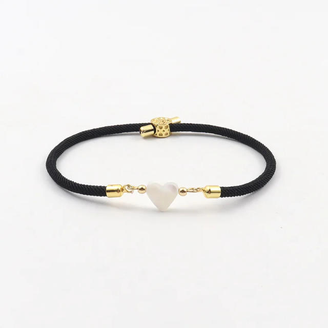 Natural freshwater shell love star five-leaf flower accessories Milan line bracelet