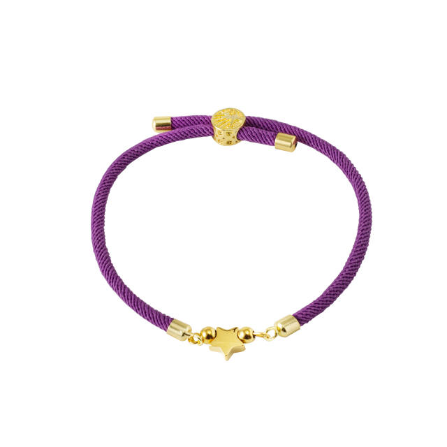 Colorful stainless steel love star five-leaf flower accessories Milan line bracelet