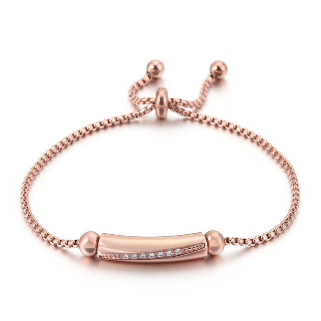 Fashion Diamond Long bar Bracelet Zircon Geometric stainless steel Bracelet