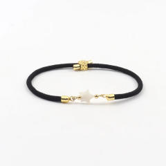 Natural freshwater shell love star five-leaf flower accessories Milan line bracelet