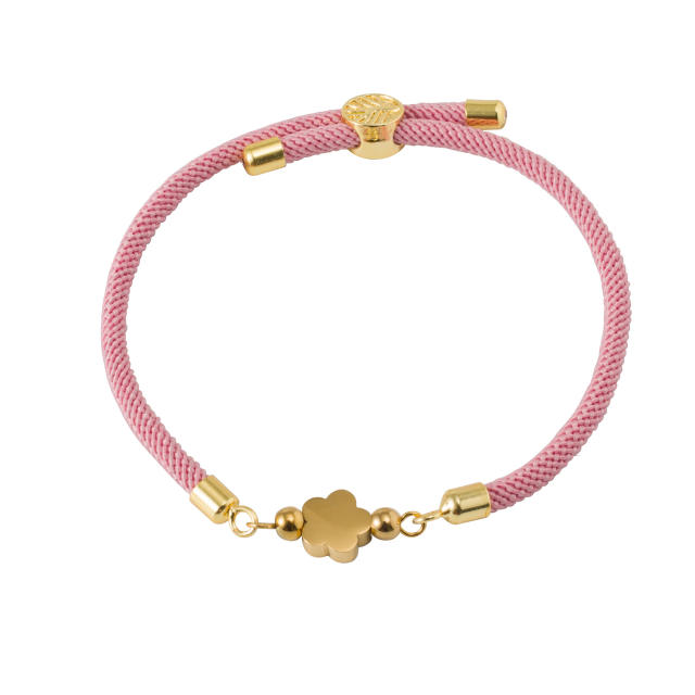 Colorful stainless steel love star five-leaf flower accessories Milan line bracelet