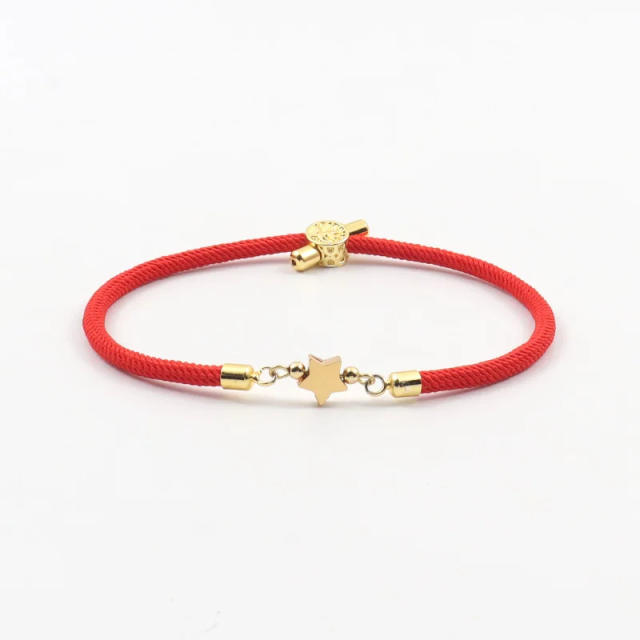 Colorful stainless steel love star five-leaf flower accessories Milan line bracelet