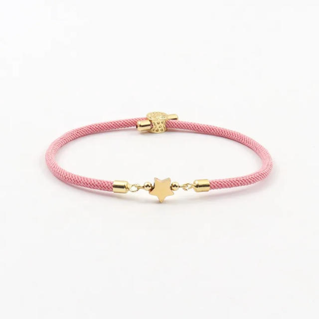 Colorful stainless steel love star five-leaf flower accessories Milan line bracelet