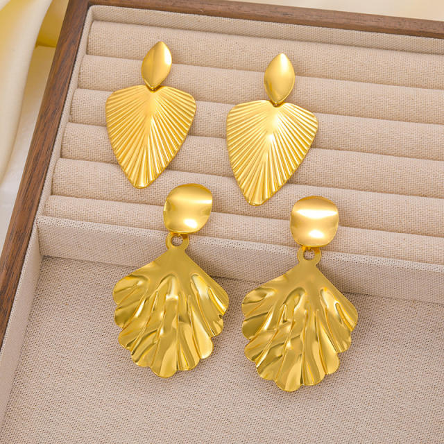 304 Stainless Steel Earrings Women's Personalized Lotus Leaf Earrings