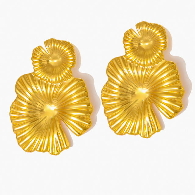 304 Stainless Steel Earrings Women's Personalized Lotus Leaf Earrings