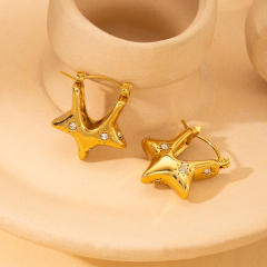 18KG shell seahorse flower shape stainless steel earrings
