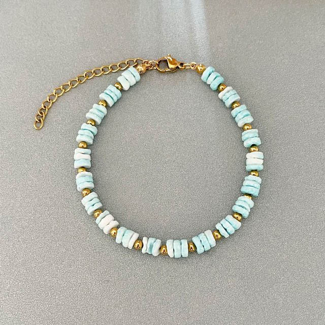 Elegant Shell bead Handmade Beaded Bracelet stainless steel bracelet