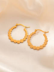 Simple design hollow out boho vintage hoop earrings stainless steel earrings