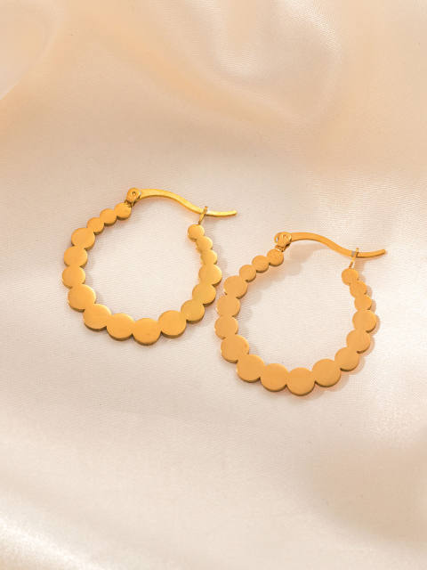 Simple design hollow out boho vintage hoop earrings stainless steel earrings