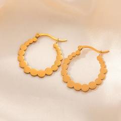 Simple design hollow out boho vintage hoop earrings stainless steel earrings