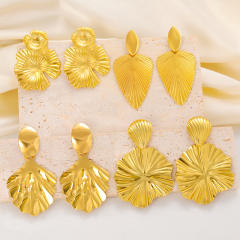 304 Stainless Steel Earrings Women's Personalized Lotus Leaf Earrings