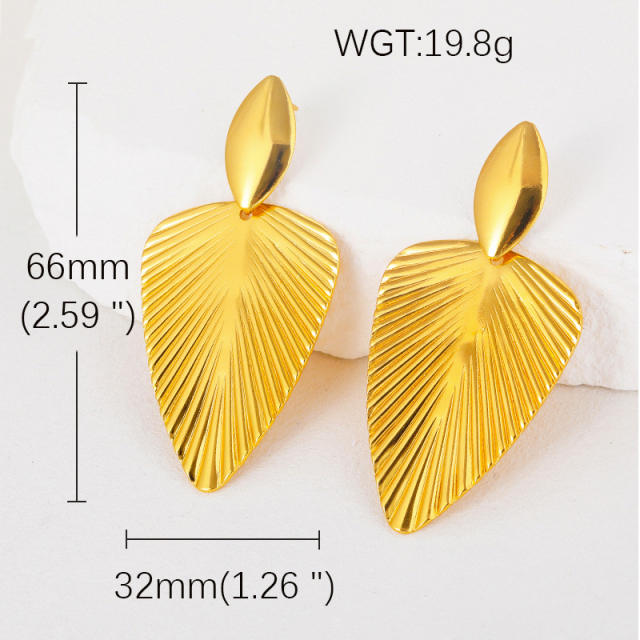304 Stainless Steel Earrings Women's Personalized Lotus Leaf Earrings