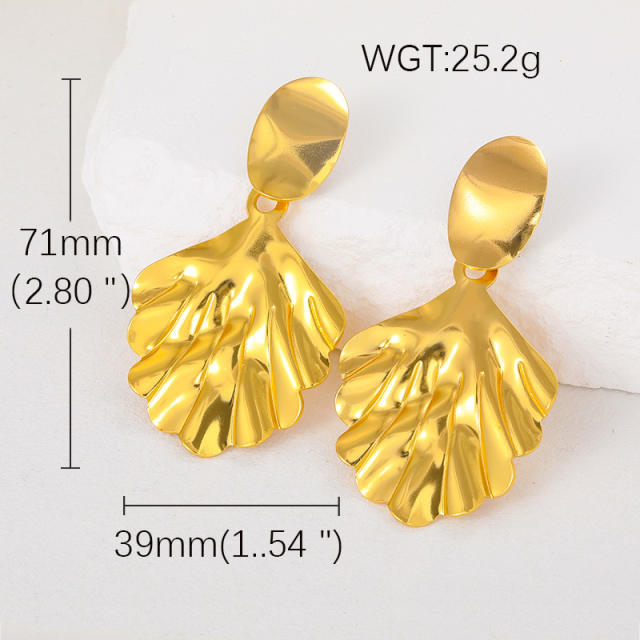 304 Stainless Steel Earrings Women's Personalized Lotus Leaf Earrings