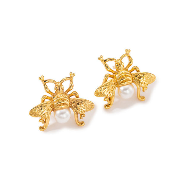 18KG shell seahorse flower shape stainless steel earrings