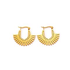 Simple design hollow out boho vintage hoop earrings stainless steel earrings