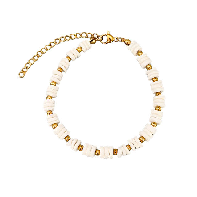 Elegant Shell bead Handmade Beaded Bracelet stainless steel bracelet