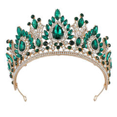 New Cross-Border Bridal Crown Baroque Crown Alloy Crystal Beauty Pageant Crown Accessories