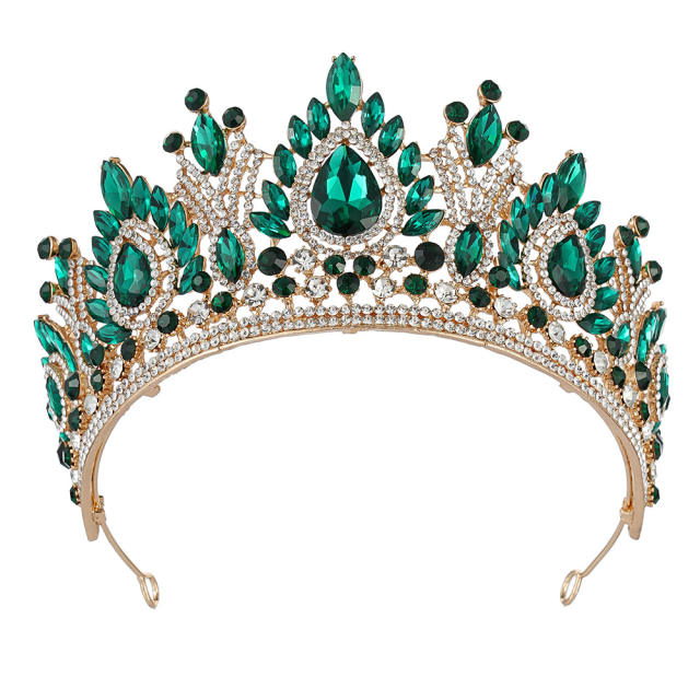 New Cross-Border Bridal Crown Baroque Crown Alloy Crystal Beauty Pageant Crown Accessories
