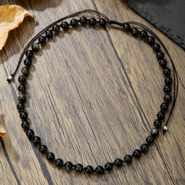 Hip Hop Imperial Stone Beaded Necklace for men