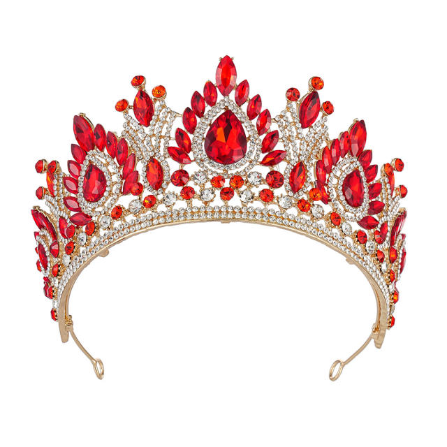 New Cross-Border Bridal Crown Baroque Crown Alloy Crystal Beauty Pageant Crown Accessories
