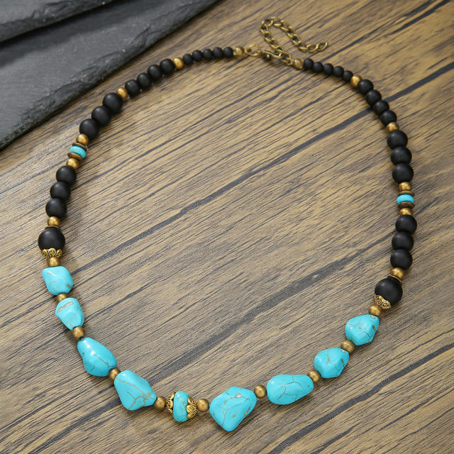 Hip Hop Imperial Stone Beaded Necklace for men