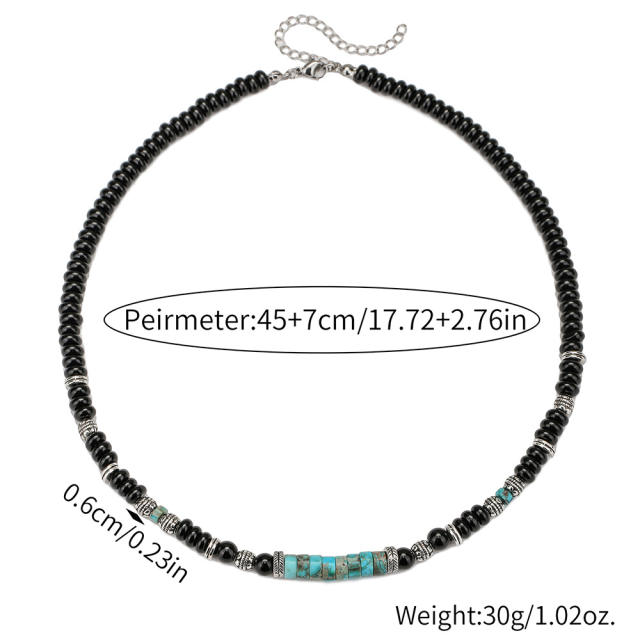 Hip Hop Imperial Stone Beaded Necklace for men