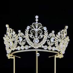 8cm new zircon bridal crown headdress metal electroplating Korean style diamond crown wedding hair accessories