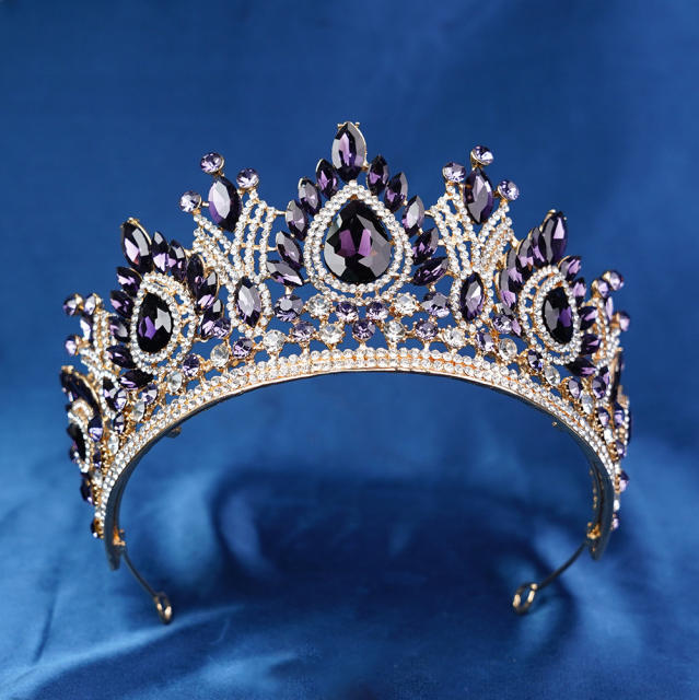 New Cross-Border Bridal Crown Baroque Crown Alloy Crystal Beauty Pageant Crown Accessories