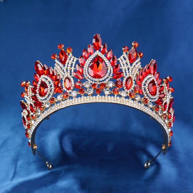 New Cross-Border Bridal Crown Baroque Crown Alloy Crystal Beauty Pageant Crown Accessories