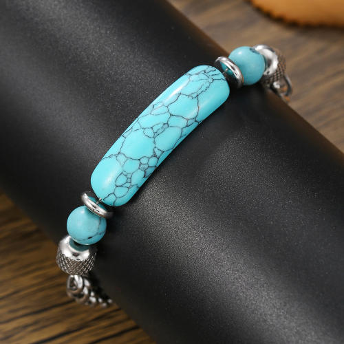 Hot-selling bridge turquoise bracelet vintage stainless steel chain stitching bracelet
