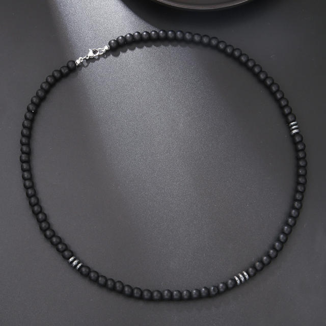 Hip Hop Imperial Stone Beaded Necklace for men
