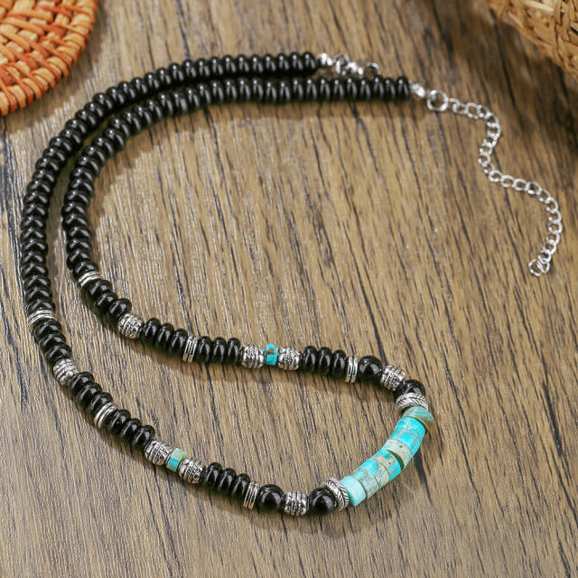 Hip Hop Imperial Stone Beaded Necklace for men