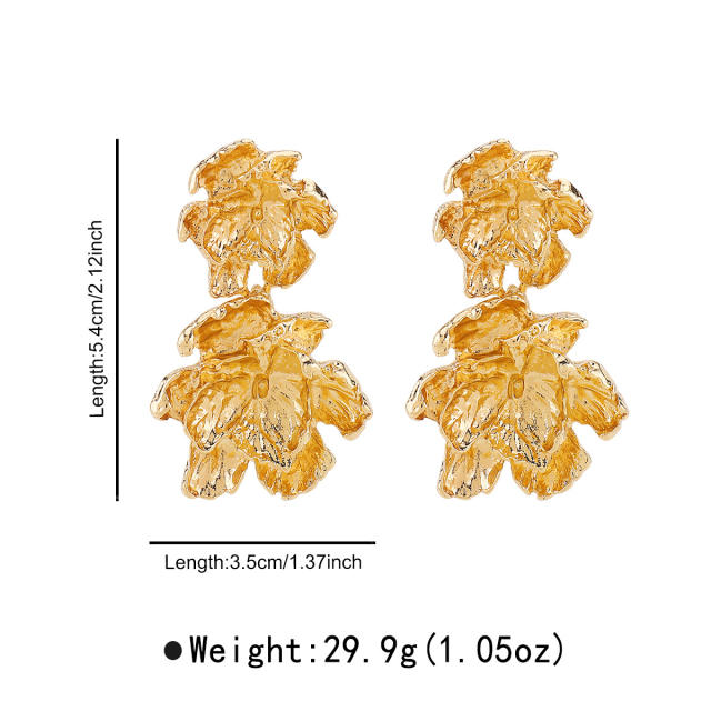 French Palace Style Flower Alloy Earrings