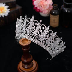 7.5cm zircon bride crown headdress baroque banquet Korean style diamond crown